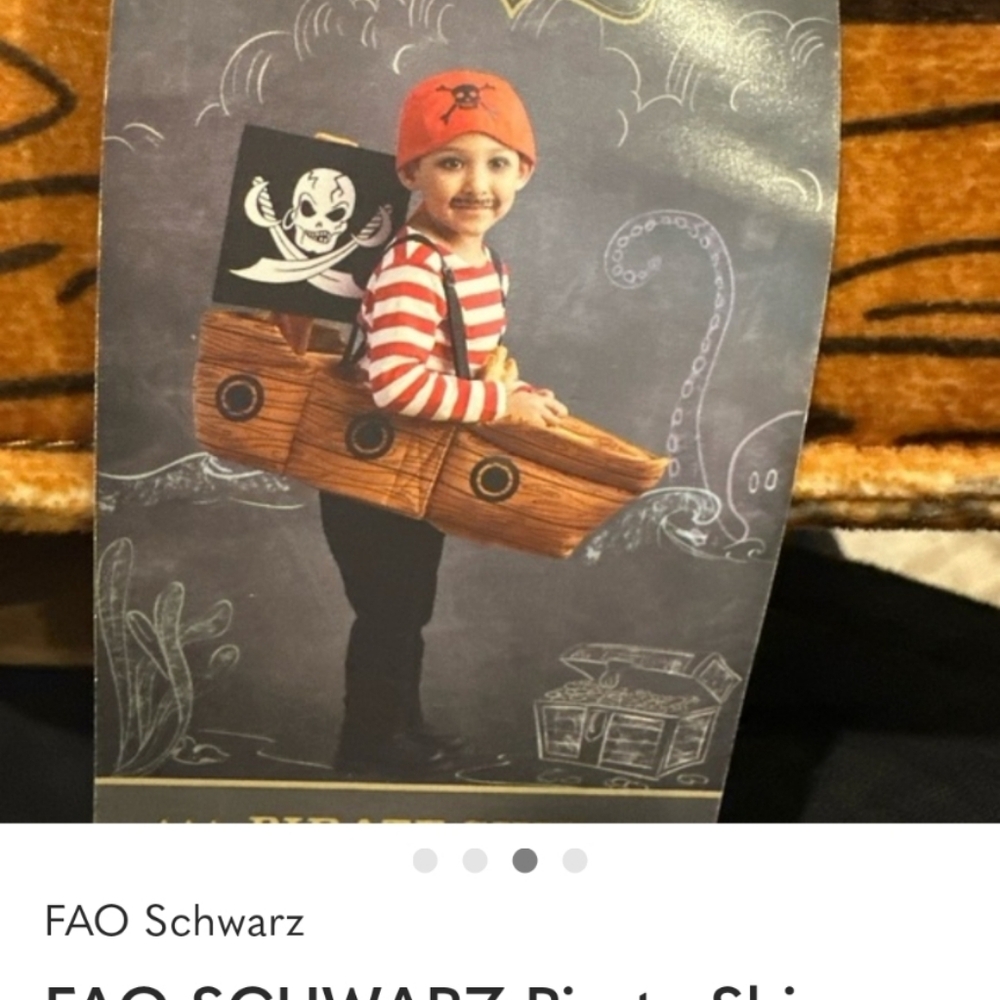 FAO SCHWARZ Pirate Ship Halloween Costume Child Kids New One Size